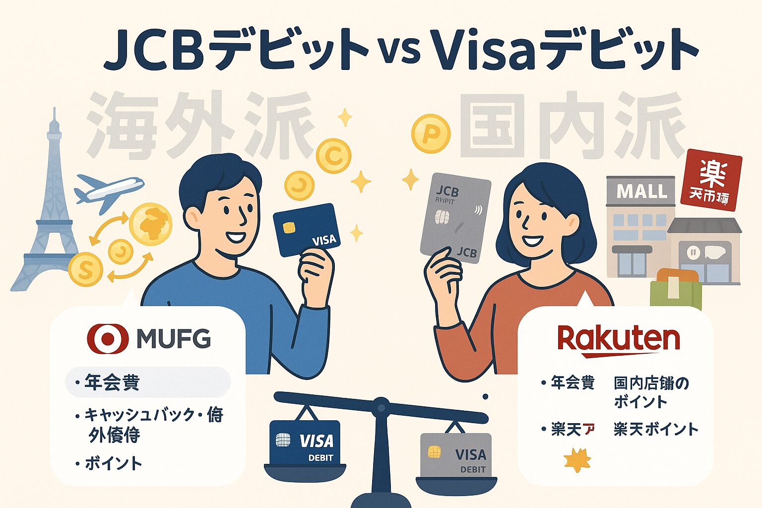 『JCBデビット vs Visaデビット』選び方・違い・銀行別の特徴