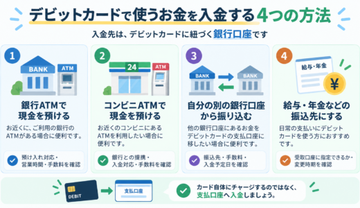 デビットカードへの入金のやり方は？コンビニATM・銀行振込など4つの方法を解説