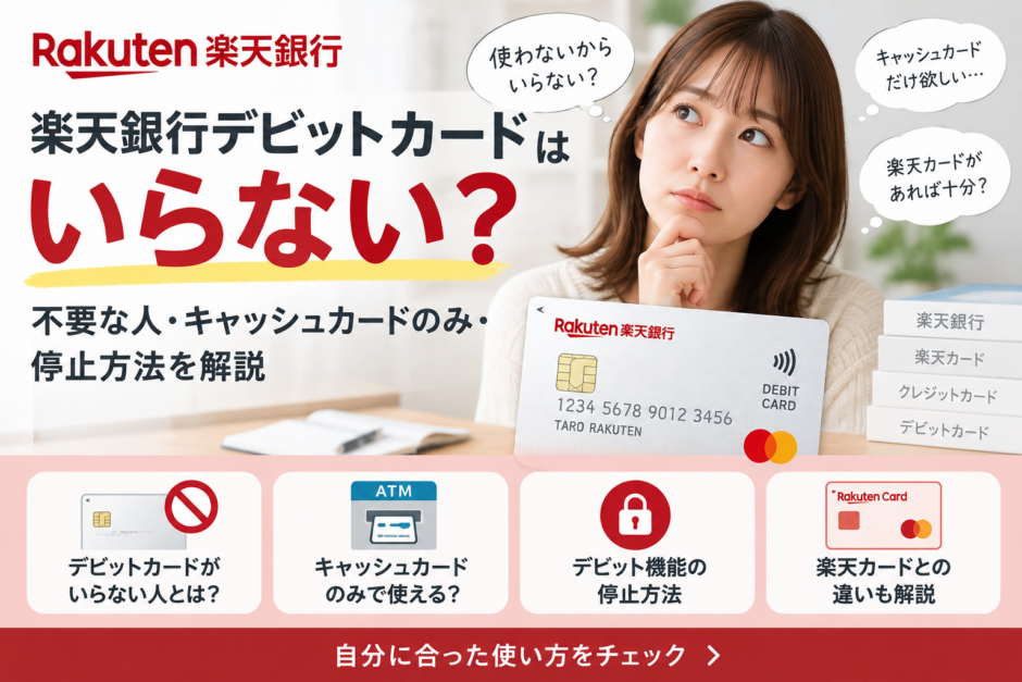 楽天銀行デビットカードはいらない？